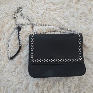 Chelsea28 Black Crossbody Bag with Silver Studs. Statement Purse.